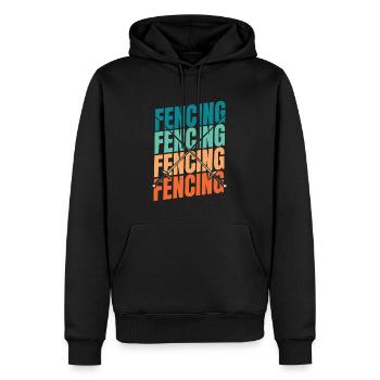 Escrimeurs d’escrime - Sweat à capuche Premium bio Homme - noir - Devant - Nico (187cm)