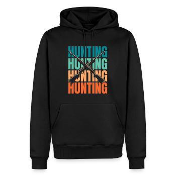 Chasse Chasseur Chasse - Sweat à capuche Premium bio Homme - noir - Devant - Nico (187cm)