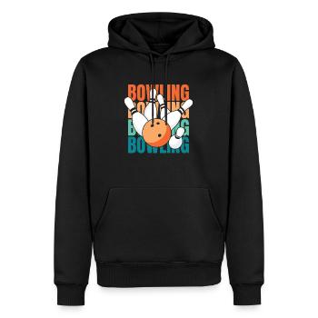 Bowling Bowlen Bowler - Männer Premium Bio Hoodie - Schwarz - Vorne - Nico (187cm)