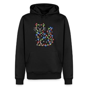 Fête de Noël des chats - Sweat à capuche Premium bio Homme - noir - Devant - Nico (187cm)
