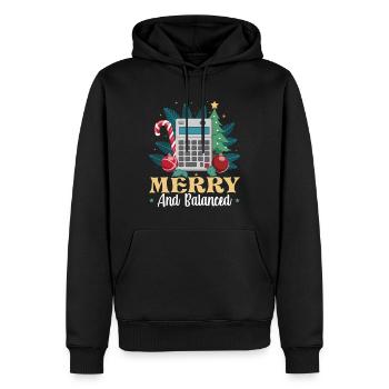 Comptable drôle Père Noël Contrôleur - Sweat à capuche Premium bio Homme - noir - Devant - Nico (187cm)
