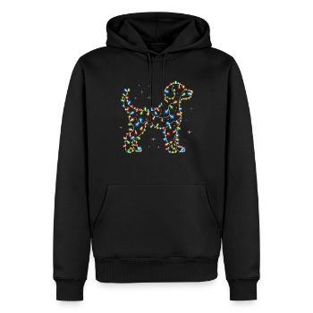 Chien, Temps Des Vacances De Noël, Père Noël, - Sweat à capuche Premium bio Homme - noir - Devant - Nico (187cm)