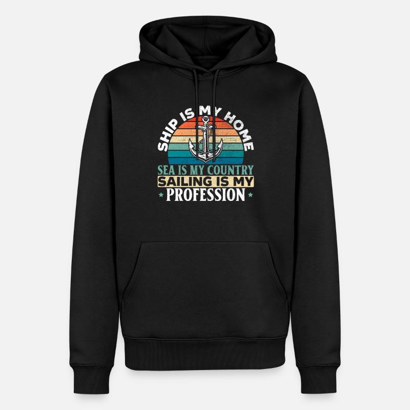 Seemann Schiffsberuf Seemann Seesegeln - Männer Premium Bio Hoodie - Schwarz