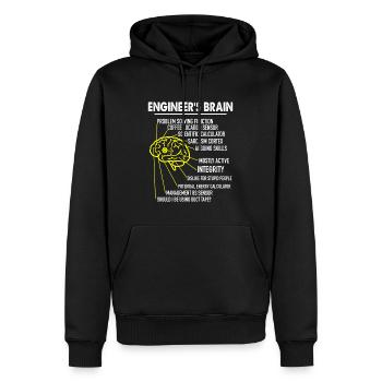 Future engineer's brain engineering student - Men’s Premium Organic Hoodie - black - Front - Nico (187cm)
