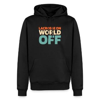 Lacrosse Lacrosse On World Off - Männer Premium Bio Hoodie - Schwarz - Vorne - Nico (187cm)
