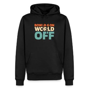 Bowling Bowlen Bowler Bowling On World Off - Männer Premium Bio Hoodie - Schwarz - Vorne - Nico (187cm)