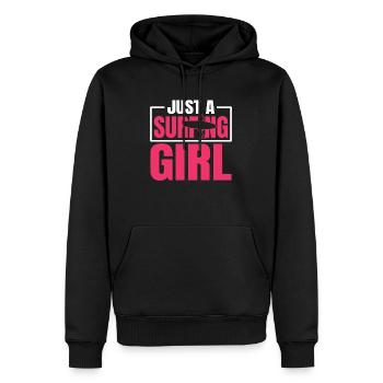 Surfer Surfen juste une surfeuse - Sweat à capuche Premium bio Homme - noir - Devant - Nico (187cm)