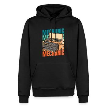 Mécanicien de motocyclettes - Sweat à capuche Premium bio Homme - noir - Devant - Nico (187cm)