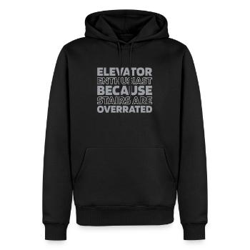 Elevator Elevator - Men’s Premium Organic Hoodie - black - Front - Nico (187cm)