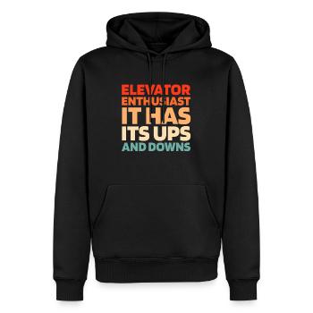 Fahrstuhl Aufzug - Männer Premium Bio Hoodie - Schwarz - Vorne - Nico (187cm)