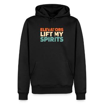 Elevator Elevator - Men’s Premium Organic Hoodie - black - Front - Nico (187cm)