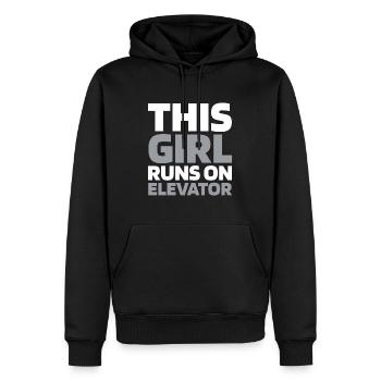 Elevator Elevator - Men’s Premium Organic Hoodie - black - Front - Nico (187cm)