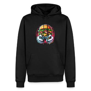Gamer Gaming Burger Gaming Controller - Männer Premium Bio Hoodie - Schwarz - Vorne - Nico (187cm)