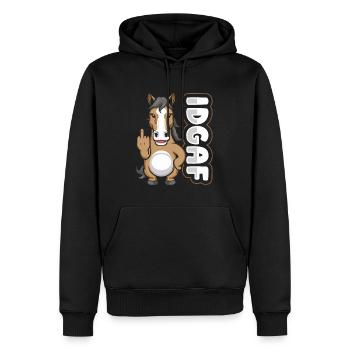 Horse Equestrian Idgaf - Men’s Premium Organic Hoodie - black - Front - Nico (187cm)