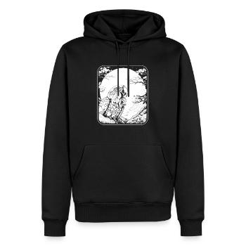 Papagei Japan Cherry Blossom Moon - Männer Premium Bio Hoodie - Schwarz - Vorne - Nico (187cm)
