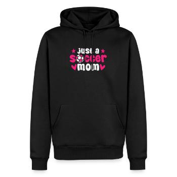 Fußball Fußballer Mutter Just A Soccer Mom - Männer Premium Bio Hoodie - Schwarz - Vorne - Nico (187cm)