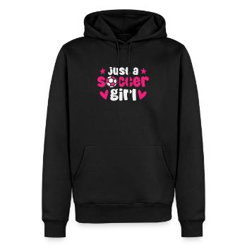 Joueur de football Juste une fille de football - Sweat à capuche Premium bio Homme - noir - Devant - Nico (187cm)