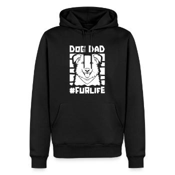 Berger Australien Chien Papa Fourrure Vie - Sweat à capuche Premium bio Homme - noir - Devant - Nico (187cm)