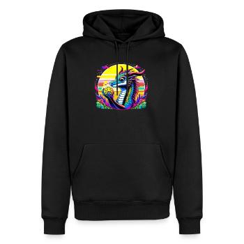 Pickleball-Enthusiast, Drachenliebhaber, Paddelspo - Männer Premium Bio Hoodie - Schwarz - Vorne - Nico (187cm)