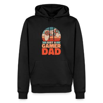 Gamer Gaming Vater Just A Video Games Dad - Men’s Premium Organic Hoodie - black - Front - Nico (187cm)