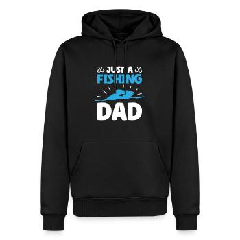 Angler Angeln Vater Just A Fishing Dad - Männer Premium Bio Hoodie - Schwarz - Vorne - Nico (187cm)