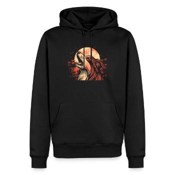 Australian Shepherd Moon Howling - Männer Premium Bio Hoodie - Schwarz - Vorne - Nico (187cm)