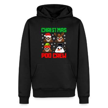 Noël caca crew drôle Noël pyjama - Sweat à capuche Premium bio Homme - noir - Devant - Nico (187cm)