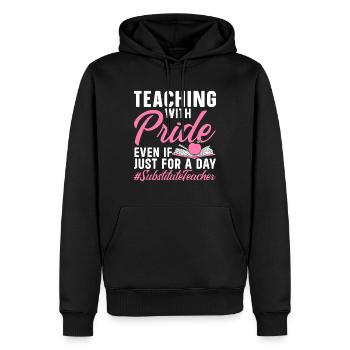 Des enseignants suppléants sympas - Sweat à capuche Premium bio Homme - noir - Devant - Nico (187cm)