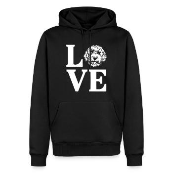 Amour mignon Sheepadoodle chien - Sweat à capuche Premium bio Homme - noir - Devant - Nico (187cm)