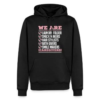 Fakten Pflege, Krankenpflege, Pflegekraft - Männer Premium Bio Hoodie - Schwarz - Vorne - Nico (187cm)