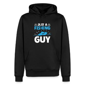 Pêcheuse Angeln juste un pêcheur - Sweat à capuche Premium bio Homme - noir - Devant - Nico (187cm)
