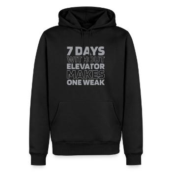 Elevator Elevator - Men’s Premium Organic Hoodie - black - Front - Nico (187cm)