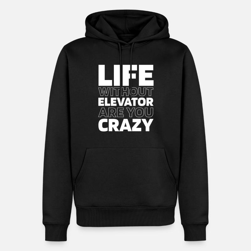Ascenseur Ascenseur - Sweat à capuche Premium bio Homme - noir