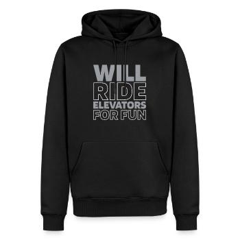 Elevator Elevator - Men’s Premium Organic Hoodie - black - Front - Nico (187cm)