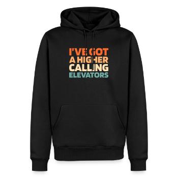 Elevator Elevator - Men’s Premium Organic Hoodie - black - Front - Nico (187cm)