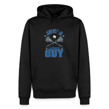 La crosse juste un gars de crosse - Sweat à capuche Premium bio Homme - noir - Devant - Nico (187cm)