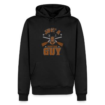 Jagen Jäger Jagd Just A Hunting Guy - Männer Premium Bio Hoodie - Schwarz - Vorne - Nico (187cm)