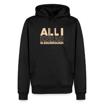 Pain au levain - Sweat à capuche Premium bio Homme - noir - Devant - Nico (187cm)