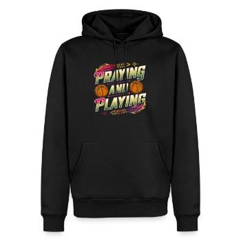 Tournoi de football Sportsman pour les joueurs religieux - Sweat à capuche Premium bio Homme - noir - Devant - Nico (187cm)