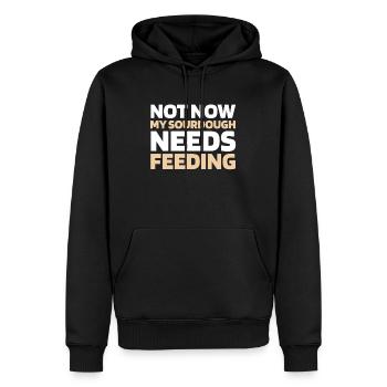 Pain au levain - Sweat à capuche Premium bio Homme - noir - Devant - Nico (187cm)