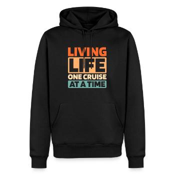 Croisière - Sweat à capuche Premium bio Homme - noir - Devant - Nico (187cm)