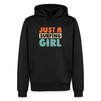 Surfer Surfen Juste une Surfeuse Fille - Sweat à capuche Premium bio Homme - noir - Devant - Nico (187cm)