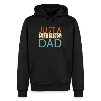 Surfer Surfen Just A Surfing Dad - Männer Premium Bio Hoodie - Schwarz - Vorne - Nico (187cm)