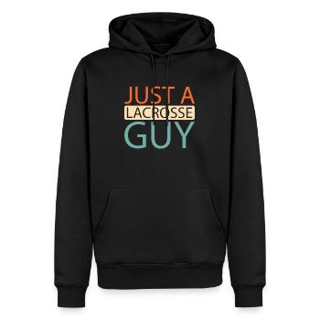 La crosse juste un gars de crosse - Sweat à capuche Premium bio Homme - noir - Devant - Nico (187cm)
