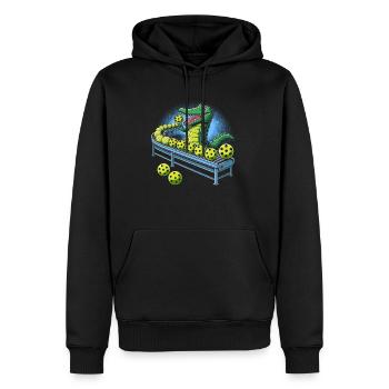 Crocodile Pickleball Factory Pickleball drôle - Sweat à capuche Premium bio Homme - noir - Devant - Nico (187cm)