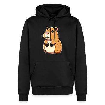 Mignon hamster toiletteur rongeur - Sweat à capuche Premium bio Homme - noir - Devant - Nico (187cm)