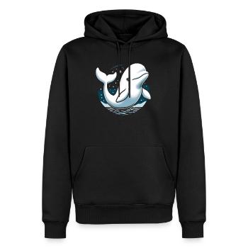 Beluga-wal-meerestier-aquarianer-cetologie - Männer Premium Bio Hoodie - Schwarz - Vorne - Nico (187cm)