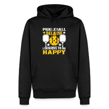 PPickleball Player Paddleball Tournament Dinking - Men’s Premium Organic Hoodie - black - Front - Nico (187cm)