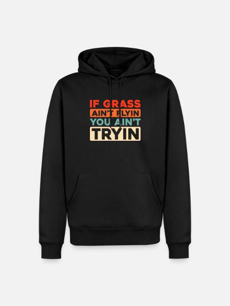 Lawn mower mowing - Men’s Premium Organic Hoodie - black
