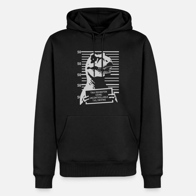 T rex Mugshot - Sweat à capuche Premium bio Homme - noir